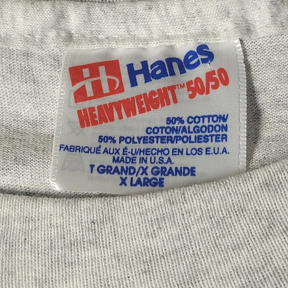 Vtg Hanes Heavyweight Mens Gray Eagle 1992 David McKelvey Shirt XL Made In USA - Picture 3 of 5